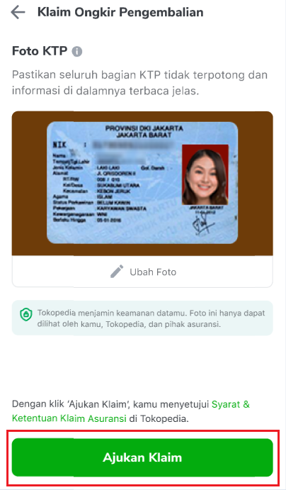 Upload Foto KTP di Tokopedia
