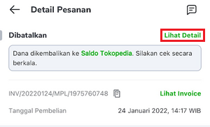 contoh transaksi dibatalkan penjual Tokopedia