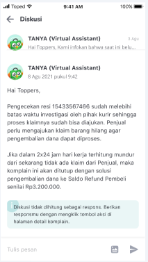 tampilan pengajuan klaim