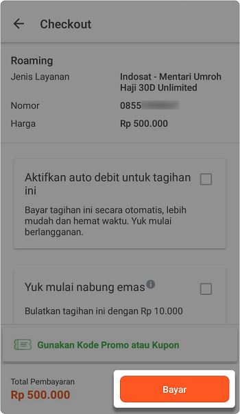 Prosedur Pembelian Paket Roaming di Tokopedia