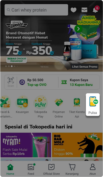 Prosedur Pembelian Paket Roaming di Tokopedia