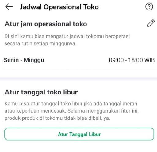 sesuaikan jam operasional