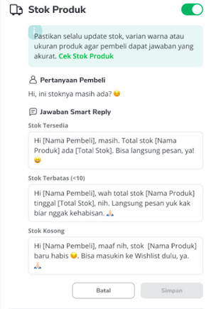 stok produk smart reply