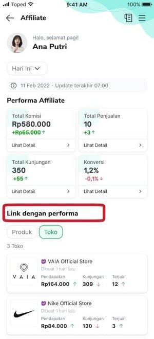 Melihat daftar halaman toko untuk cek performa