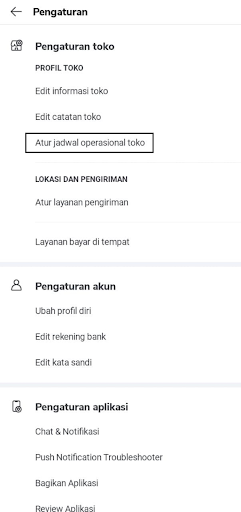 atur jam operasional