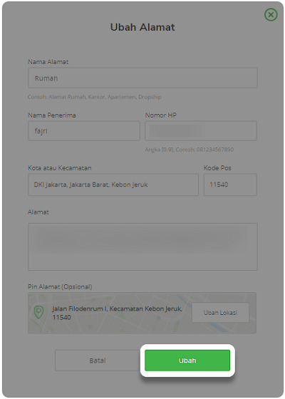 Cara Mengubah Alamat Pengiriman di Akun Tokopedia