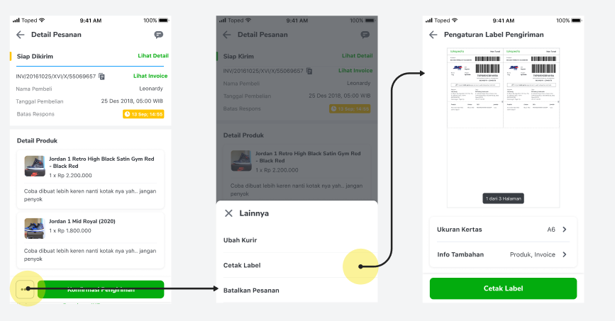 Pengaturan Label Pengiriman Tokopedia