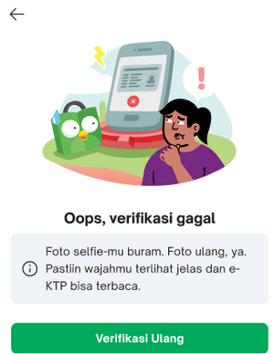 gagal verifikasi gopay