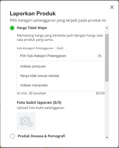 pilih sub kategori