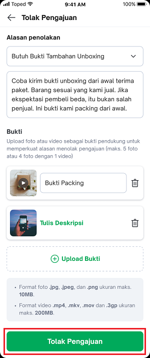 Cara Menolak Komplain Produk Rusak Tokopedia