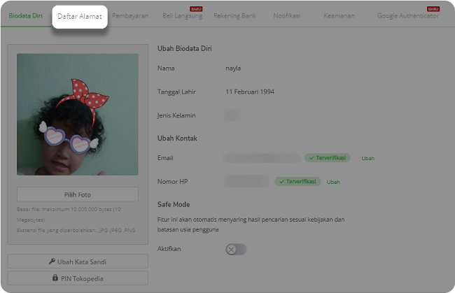 Cara Mengubah Alamat Pengiriman di Akun Tokopedia
