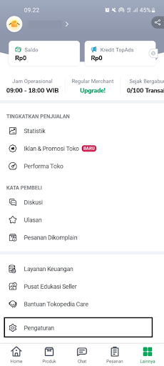 pengaturan toko