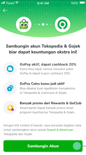 klik sambungin akun