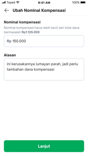 Pengajuan Nominal Kompensasi Atas Penolakan Komplain dari Penjual di Tokopedia