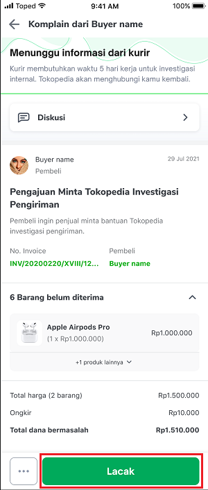lacak pengiriman