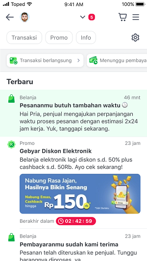 cara tanggapi pengajuan perpanjangan waktu proses pesanan Tokopedia