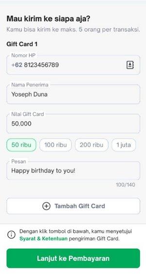 penerima gift card