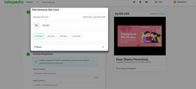 Cara Membeli Gift Card Tokopedia