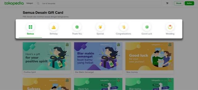 Cara Membeli Gift Card Tokopedia