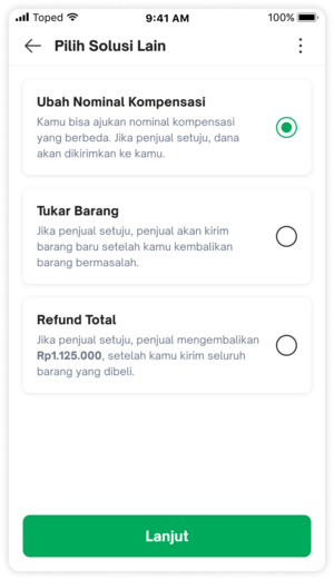 Pengajuan Nominal Kompensasi Atas Penolakan Komplain dari Penjual di Tokopedia