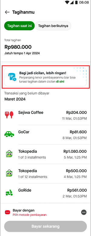 GoPay Later - Ubah Menjadi Cicilan Tagihan GoPay Later