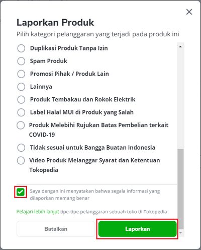 klik laporkan