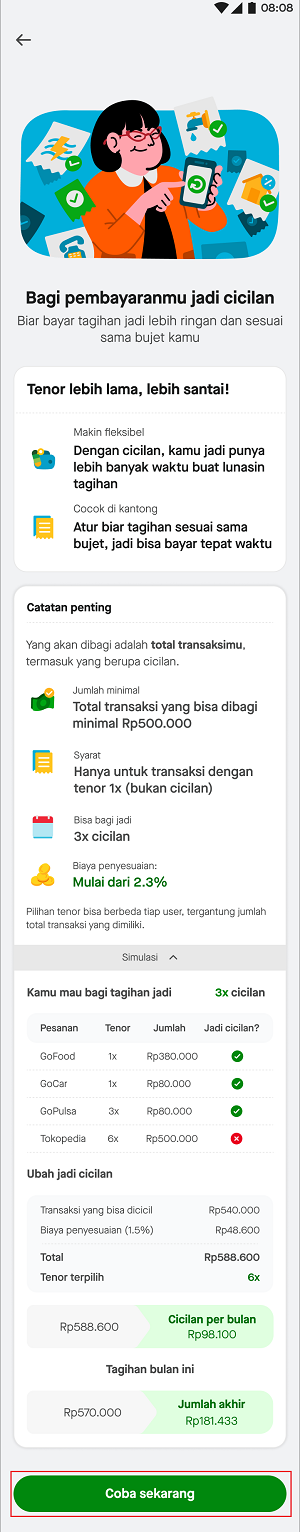 GoPay Later - Ubah Menjadi Cicilan Tagihan GoPay Later