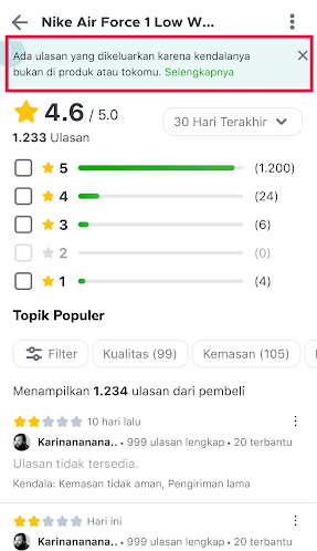 halaman ulasan produk
