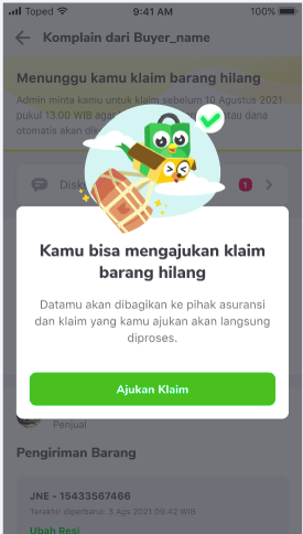 klik ajukan klaim