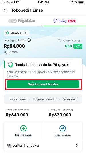 Tokopedia Emas by Pluang