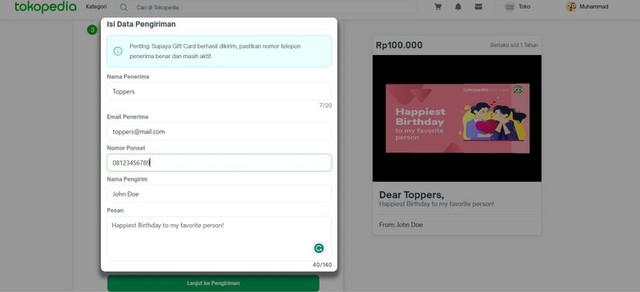 Cara Membeli Gift Card Tokopedia