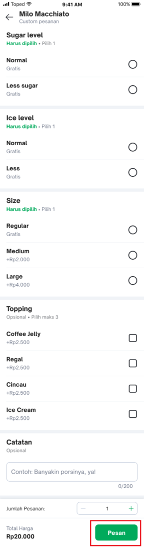 atur pelengkap makanan