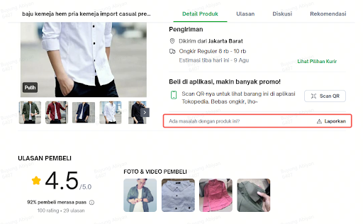 halaman produk desktop