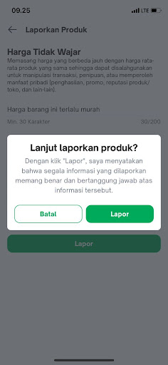 pop up menu lapor