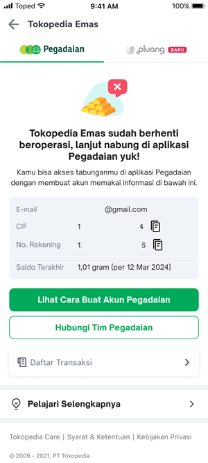 Cara Melanjutkan Investasi Tokopedia Emas di Pegadaian